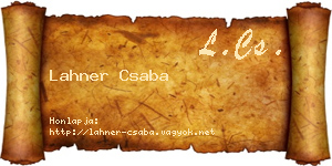 Lahner Csaba névjegykártya